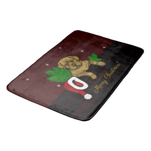 XMas Puppy Badematte (Schrägansicht)