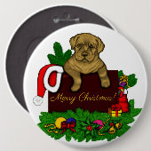 XMas Puppy Button (Vorne & Hinten)