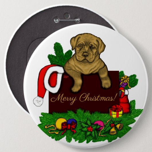 XMas Puppy Button (Vorne & Hinten)