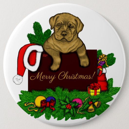 XMas Puppy Button (Vorderseite)