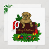 XMas Puppy Feiertagskarte (Vorne/Hinten)