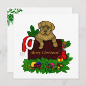XMas Puppy Feiertagskarte (Vorne/Hinten)