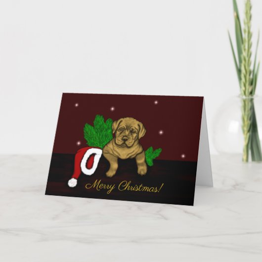 XMas Puppy Feiertagskarte (Vorderseite)
