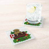 XMas Puppy Glasuntersetzer (Schrägansicht)