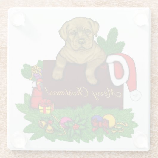 XMas Puppy Glasuntersetzer (Rückseite)
