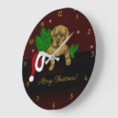 XMas Puppy Große Wanduhr (Winkel)