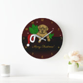 XMas Puppy Große Wanduhr (Zuhause)