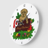 XMas Puppy Große Wanduhr (Winkel)