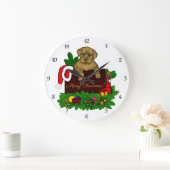XMas Puppy Große Wanduhr (Zuhause)