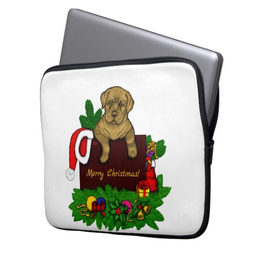 XMas Puppy Laptopschutzhülle (Vorderseite Links)