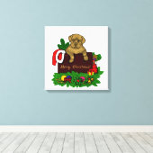 XMas Puppy Leinwanddruck (Insitu (Holzboden))