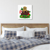XMas Puppy Leinwanddruck (Insitu (Schlafzimmer))