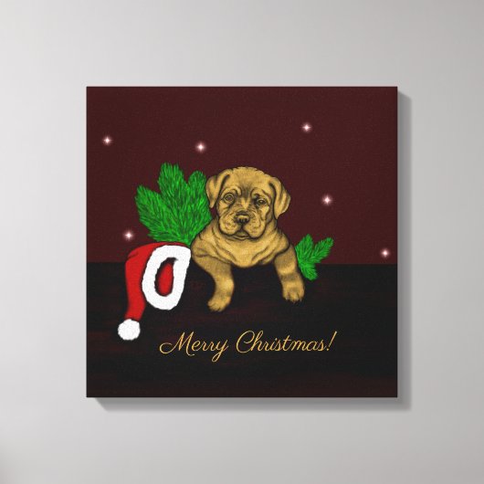 XMas Puppy Leinwanddruck (Vorderseite)
