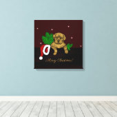 XMas Puppy Leinwanddruck (Insitu (Holzboden))