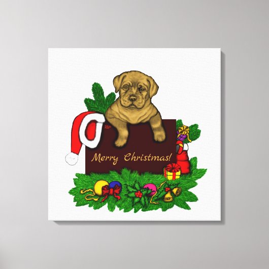 XMas Puppy Leinwanddruck (Vorderseite)