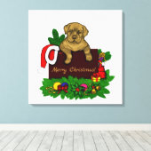 XMas Puppy Leinwanddruck (Insitu (Holzboden))