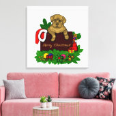 XMas Puppy Leinwanddruck (Insitu (Wohnzimmer))