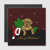 XMas Puppy Magnetkarte (Vorne/Hinten)