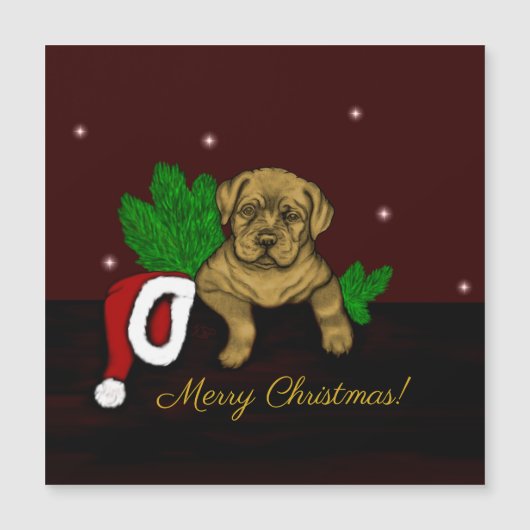 XMas Puppy Magnetkarte (Vorderseite)