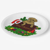 XMas Puppy Pappteller (Schrägansicht)