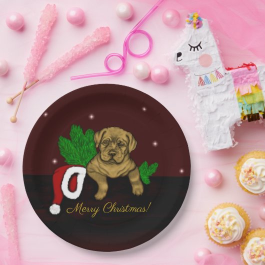 XMas Puppy Pappteller (Party)