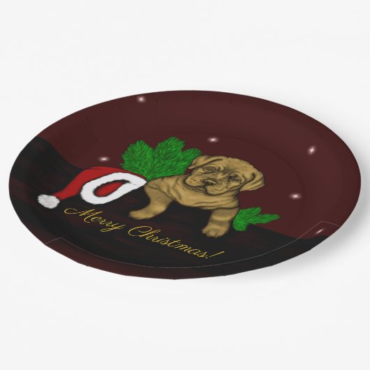 XMas Puppy Pappteller (Schrägansicht)