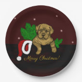 XMas Puppy Pappteller (Vorderseite)