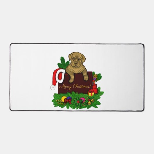 XMas Puppy Schreibtischunterlage (Vorderseite)