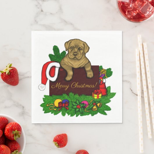 XMas Puppy Serviette (Beispiel)