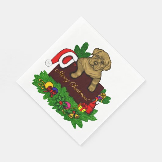 XMas Puppy Serviette (Ecke)