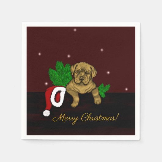 XMas Puppy Serviette (Vorderseite)