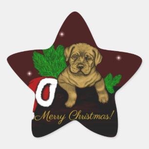 XMas Puppy Stern-Aufkleber