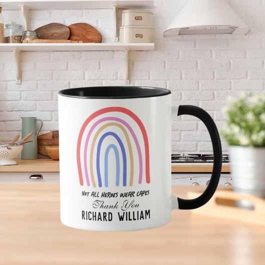 Xmas Rainbow Watercolor Lehrer Danke, Black Tasse