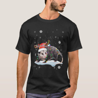 Xmas Rat Xmas Lights Santa Reindeer Rat Lover T-Shirt
