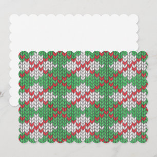 XMAS RAUTE STRICK 12x18 Flachkarte / Horizontal Feiertagskarte