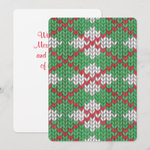 XMAS RAUTE STRICK 12x18 Flat Christmas Card Feiertagskarte