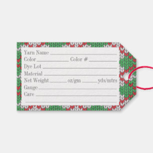 XMAS RAUTE STRICK 3.5"x2" Garntags Geschenkanhänger