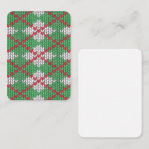 XMAS RAUTE STRICK 3.5x2.5 Flachbezugskarte / Verti Mitteilungskarte