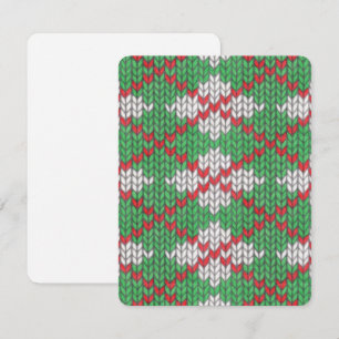 XMAS RAUTE STRICK 4.25x5.5 Flachkarte / Vertikal Feiertagskarte