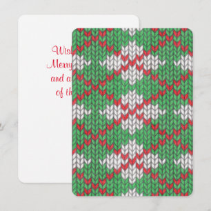 XMAS RAUTE STRICK 4.5x6.25 Weihnachtskarte Feiertagskarte