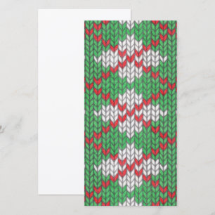 XMAS RAUTE STRICK 8x4 Flachkarte / Vertikal Feiertagskarte