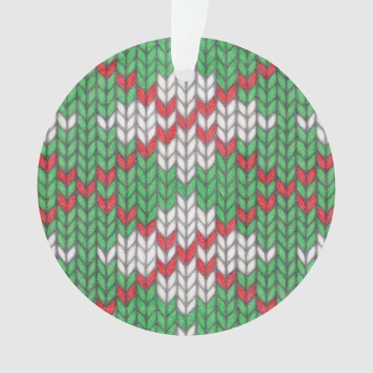 XMAS RAUTE STRICK Acrylsäure Circle Ornament (Vorderseite)