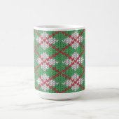 XMAS RAUTE STRICK Große weiße Tasse (Mittel)