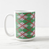 XMAS RAUTE STRICK Große weiße Tasse (Links)