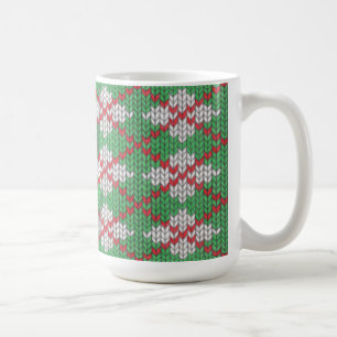 XMAS RAUTE STRICK Große weiße Tasse