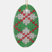 XMAS RAUTE STRICK Keramik Oval Ornament (Rechts)