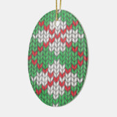 XMAS RAUTE STRICK Keramik Oval Ornament (Links)