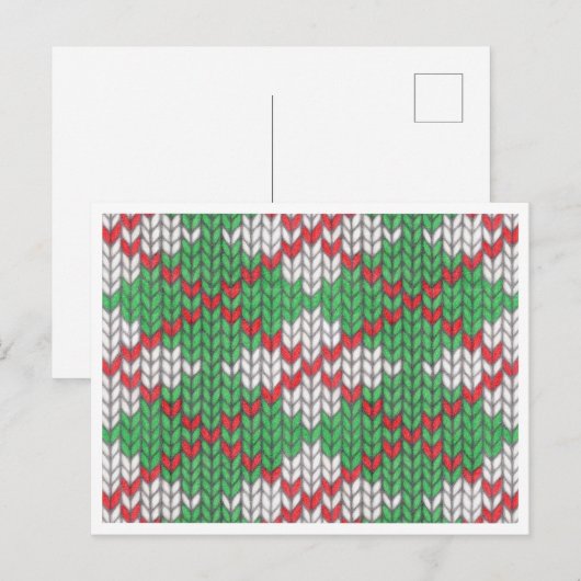 XMAS RAUTE STRICK Postkarte / Horizontal (Vorne/Hinten)