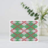 XMAS RAUTE STRICK Postkarte / Horizontal (Stehend Vorderseite)