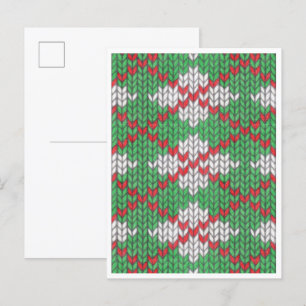 XMAS RAUTE STRICK Postkarte / Vertikal